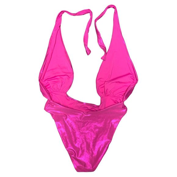 Urban Outfitters & Out From Under, Metallic Pink One-Piece Swimsuit, Medium, NWT - Picture 3 of 8
